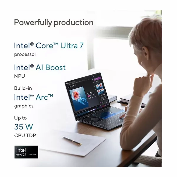 ASUS Zenbook Duo 14" 2-in-1 Laptop - Intel Core Ultra 7, 1TB SSD, Grey (No Retail Packaging)