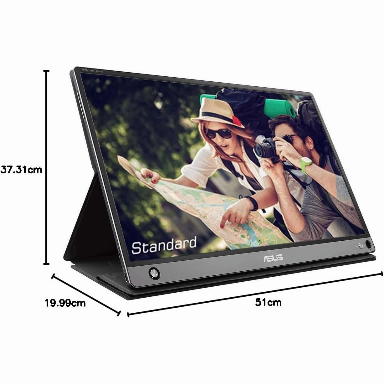 ASUS ZenScreen Touch 15.6" FHD Portable Monitor (MB16AMT) - IPS, 1080P, USB-C, HDMI, 10-Point Touch, Smart Cover, Compatible with Laptop, PC, Phone