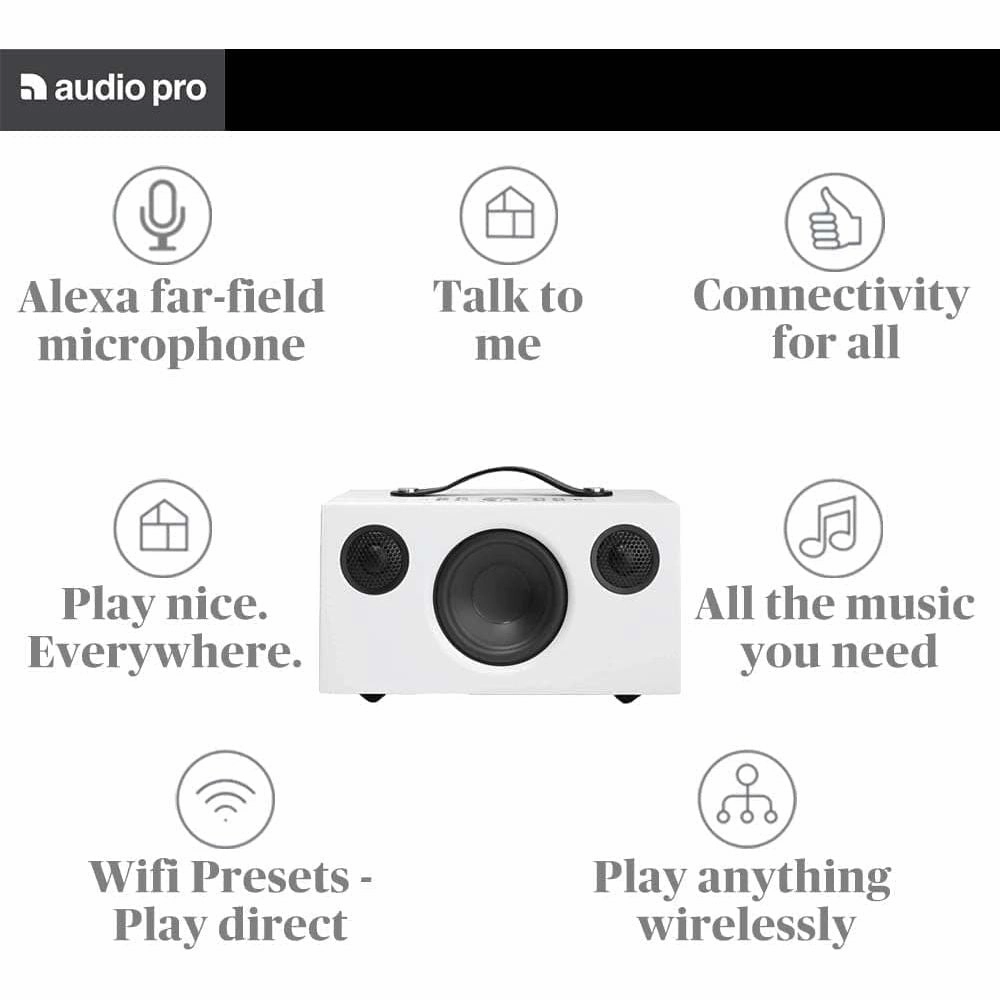 Audio Pro Addon C5A Multiroom Smart Speaker with Built In Amazon Alexa - White