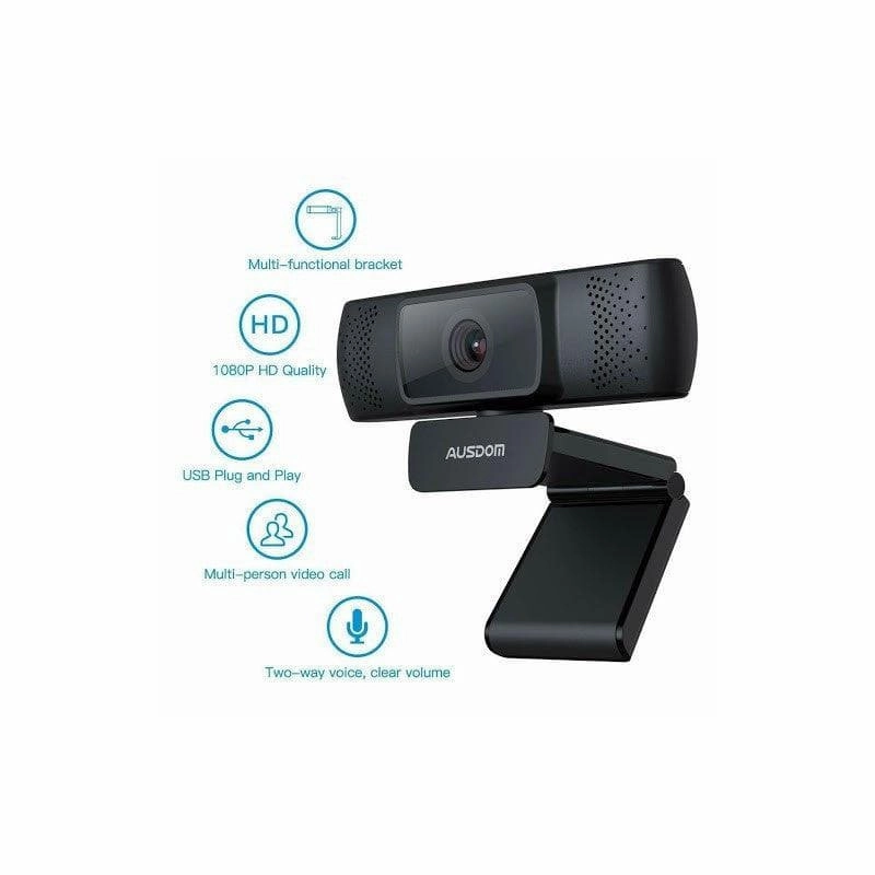 AUSDOM AF640 1080P Webcam Auto Focus with Noise Cancelling Microphone Super Wide Angle Lens
