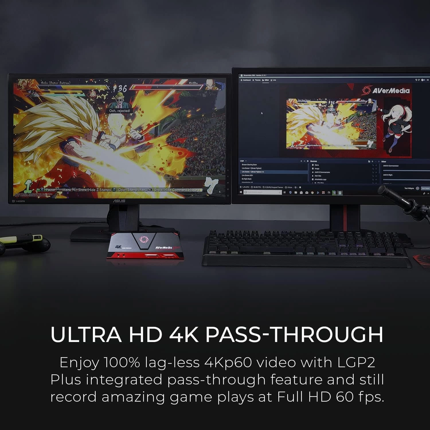 AVerMedia Live Gamer Portable 2 Plus GC513, Game Capture Card, 1080p60 Streaming & Recording, 4K60 Pass-through for PS5, Switch, PC/Mac