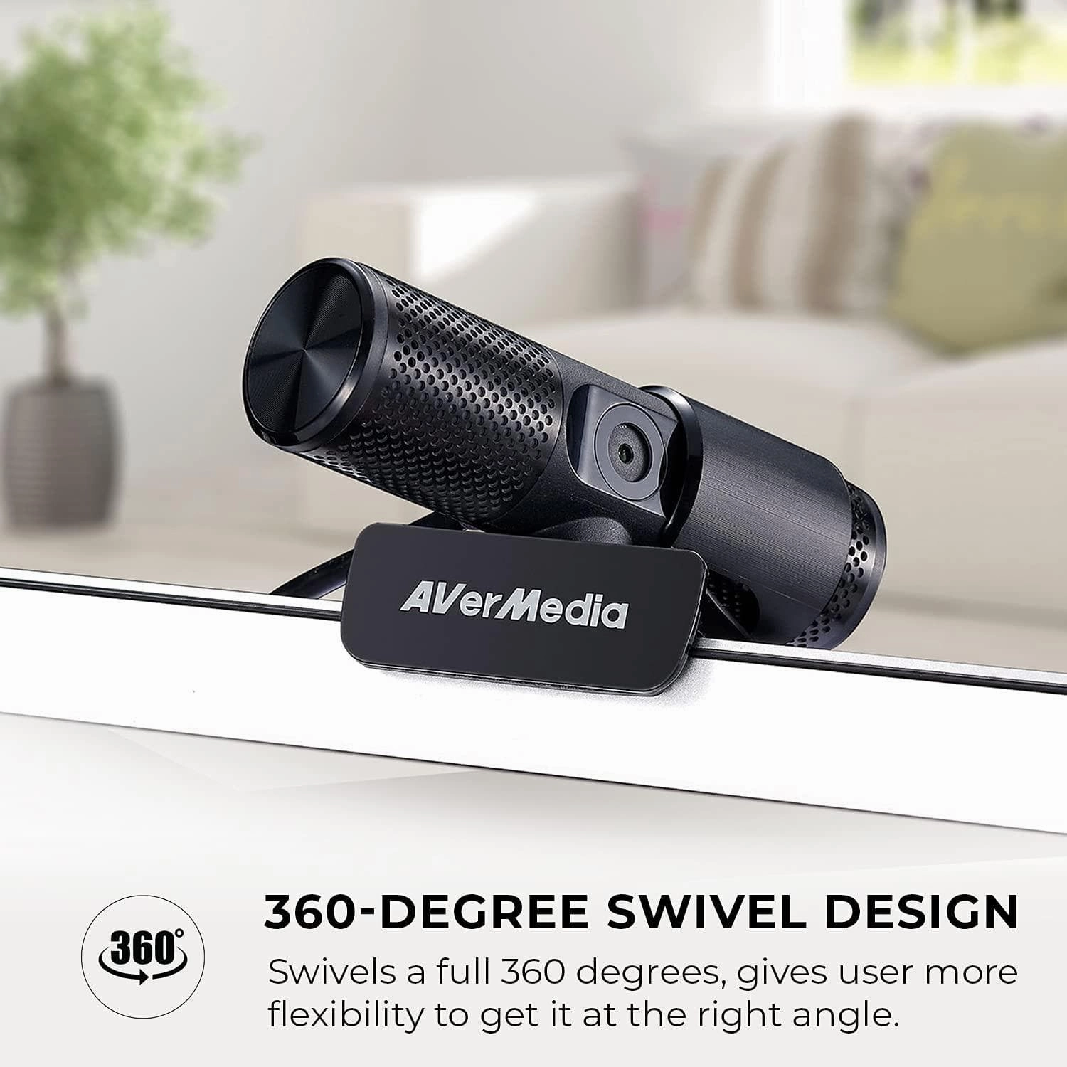 AVerMedia PW313 Live Streamer CAM - Full HD 1080p/30fps Webcam for video calling, Works with Skype, Zoom, FaceTime, Hangouts, PC/Mac/Laptop/ - Black