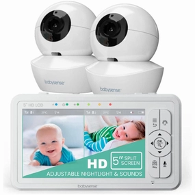 Babysense UPGRADED 720p 5" HD Split-Screen Baby Monitor, Video Baby Monitor with Two HD Cameras and Audio, Adjustable Night Light, White Noise and Lullabies, Long Range, 4xZoom, 4000mAh Battery xbox console, buy xbox series x, xbox accessories online