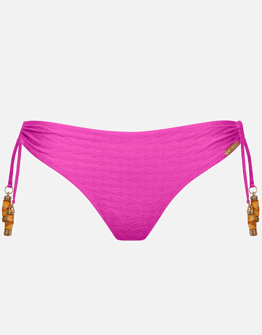 Bamboo Solids Loop Tie Bikini Pant - Intense Pink