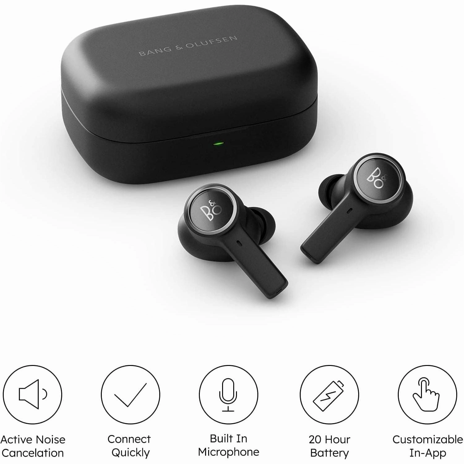 Bang & Olufsen Beoplay EX - Wireless Bluetooth Earphones - 20 hours of Playtime, Black Anthracite