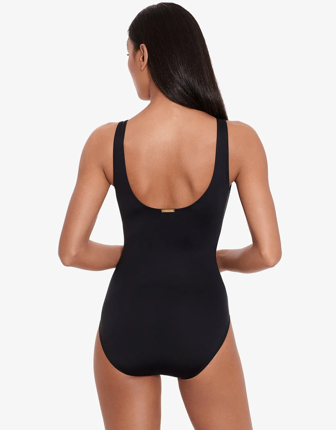 Beach Club Solids Ring OTS Swimsuit - Black