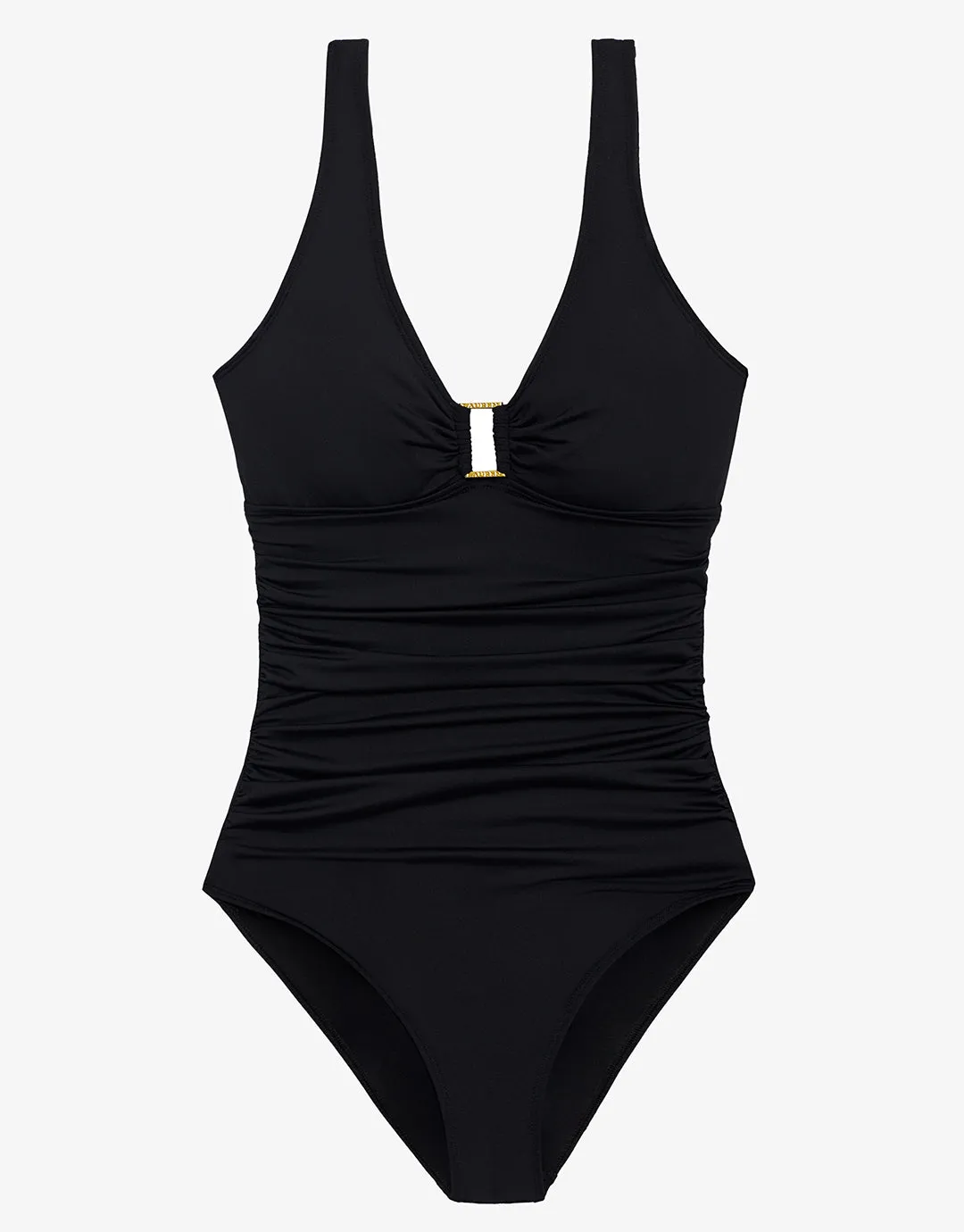 Beach Club Solids Ring OTS Swimsuit - Black
