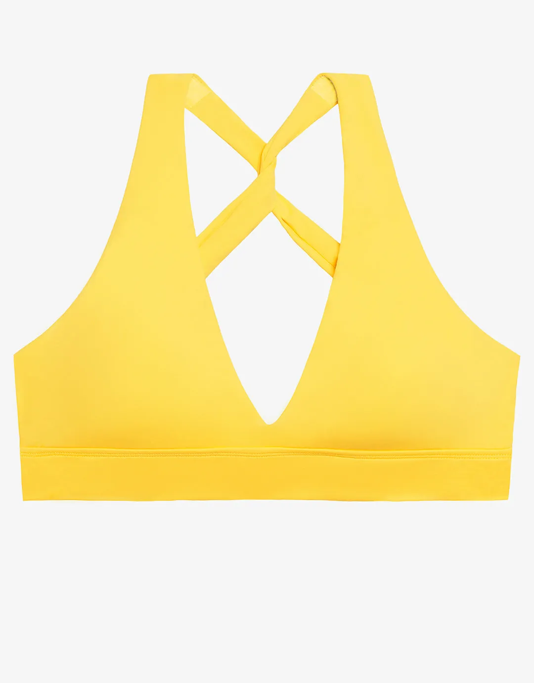 Beach Club Solids Twist X Back Bikini Top - Yellow