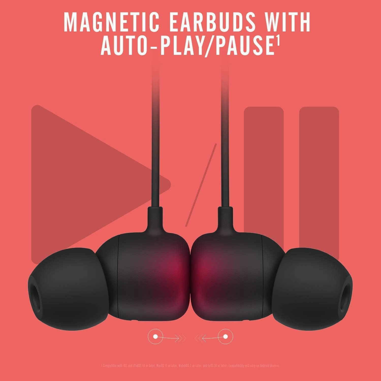 Beats Flex Wireless Earphones  Apple W1 Headphone Chip, Magnetic Earbuds, Class 1 Bluetooth, 12 Hours of Listening Time, Built-in Microphone - Beats Black