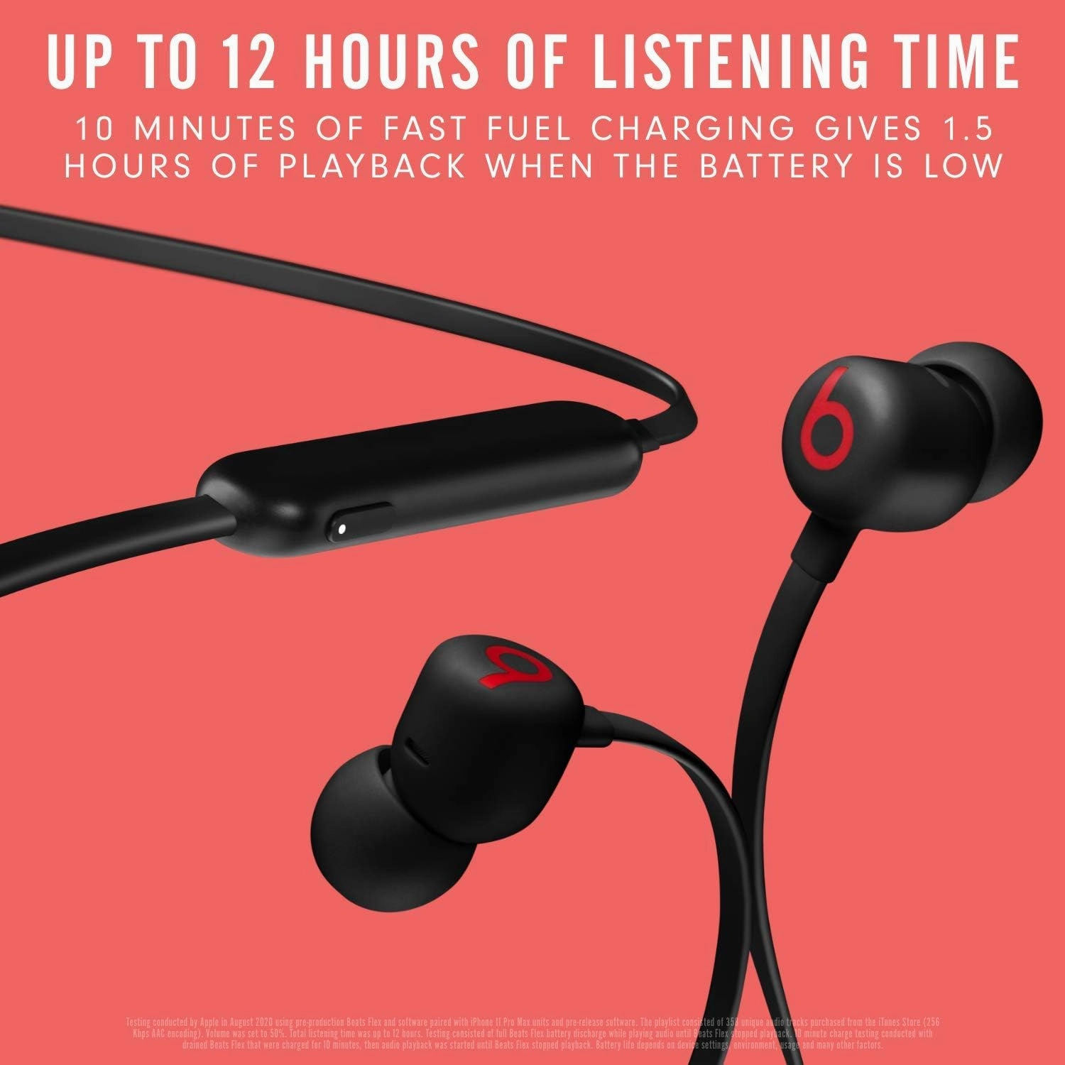 Beats Flex Wireless Earphones  Apple W1 Headphone Chip, Magnetic Earbuds, Class 1 Bluetooth, 12 Hours of Listening Time, Built-in Microphone - Beats Black