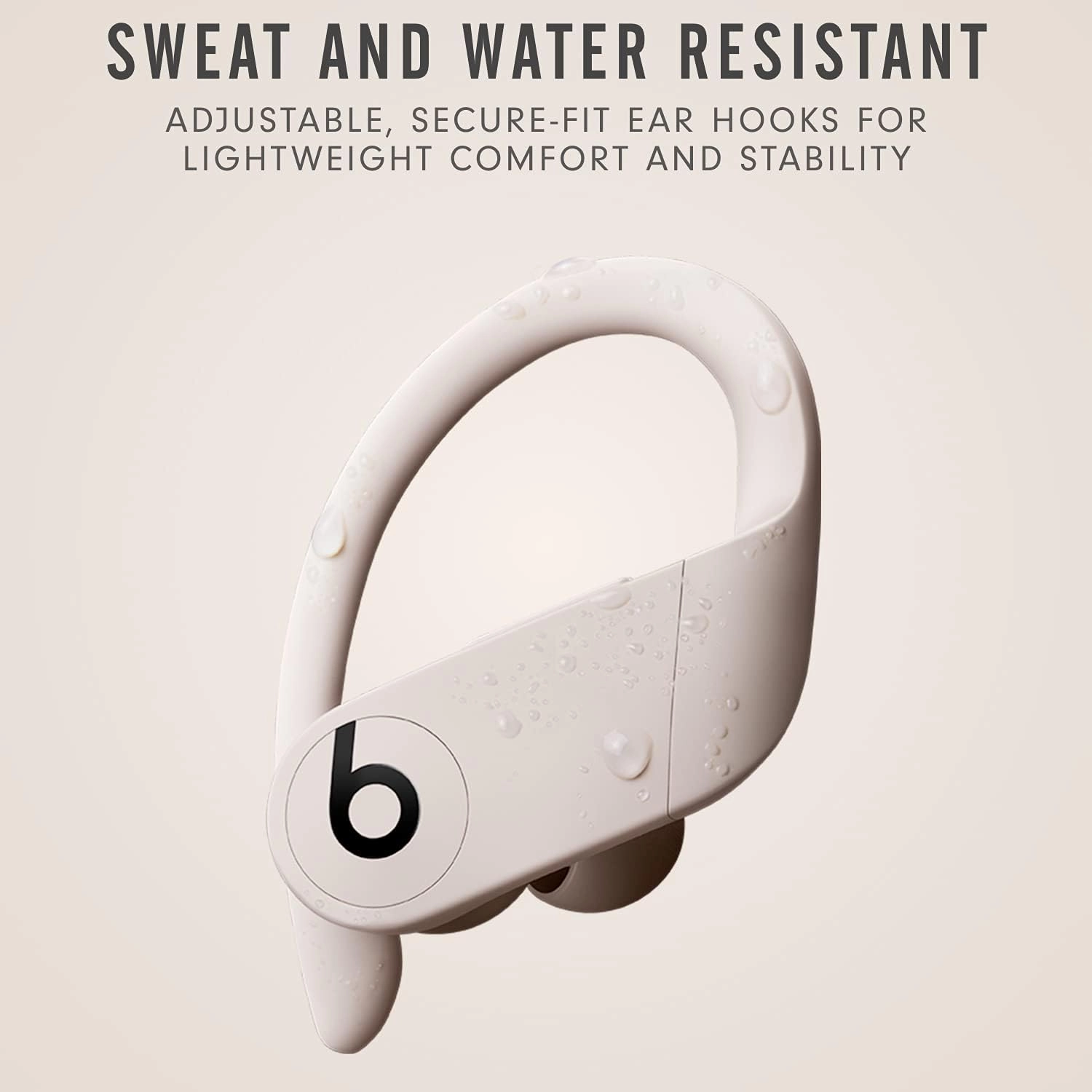 Beats Powerbeats Pro Wireless Earphones, Apple H1 Chip, Class 1 Bluetooth, 9-Hour Battery, Sweat-Resistant, Built-in Microphone - Ivory