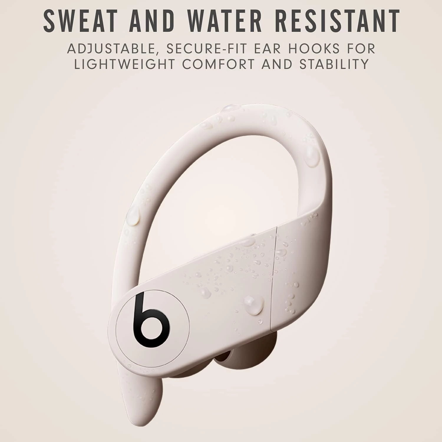 Beats Powerbeats Pro Wireless Earphones, Apple H1 Chip, Class 1 Bluetooth, 9-Hour Battery, Sweat-Resistant, Built-in Microphone - Ivory