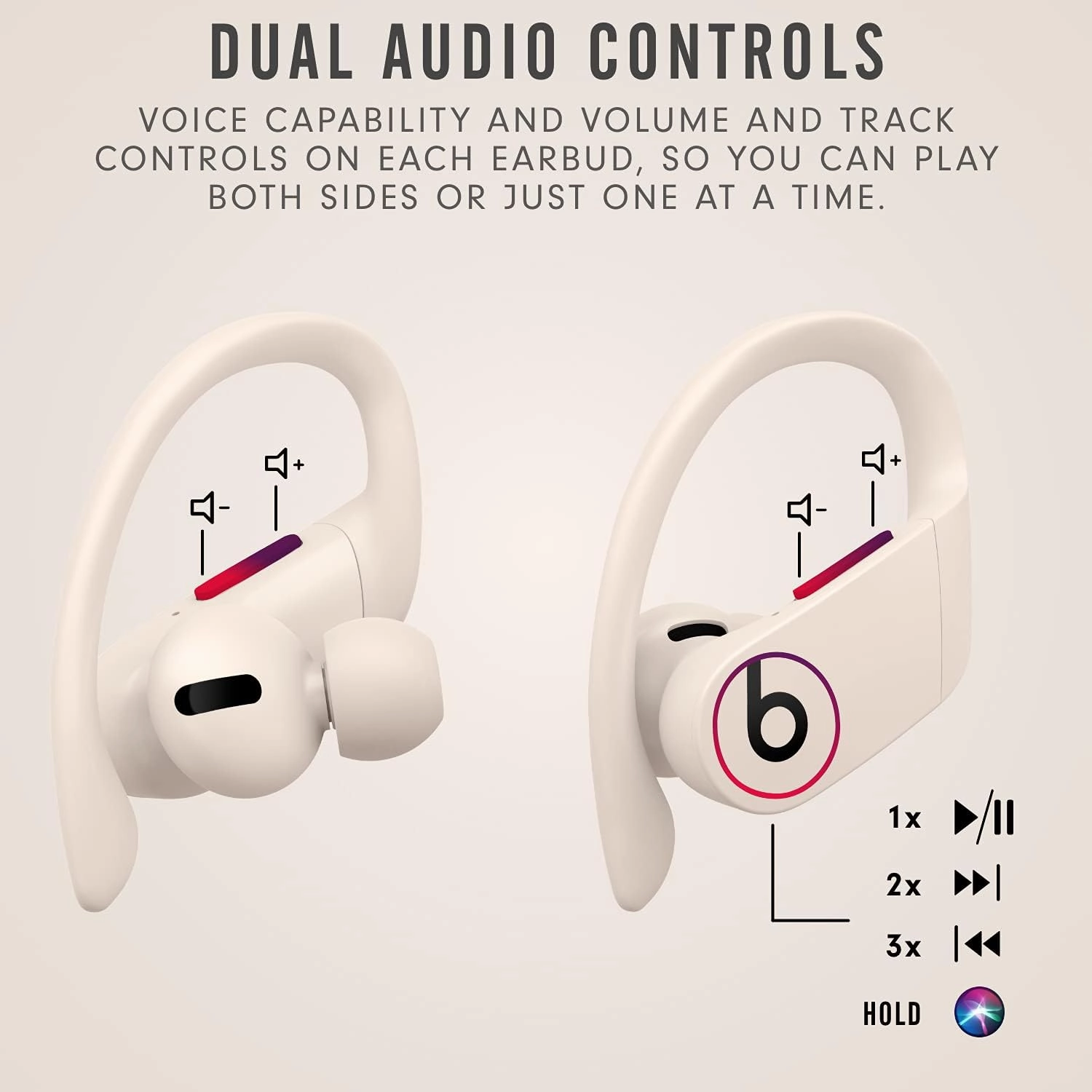 Beats Powerbeats Pro Wireless Earphones, Apple H1 Chip, Class 1 Bluetooth, 9-Hour Battery, Sweat-Resistant, Built-in Microphone - Ivory