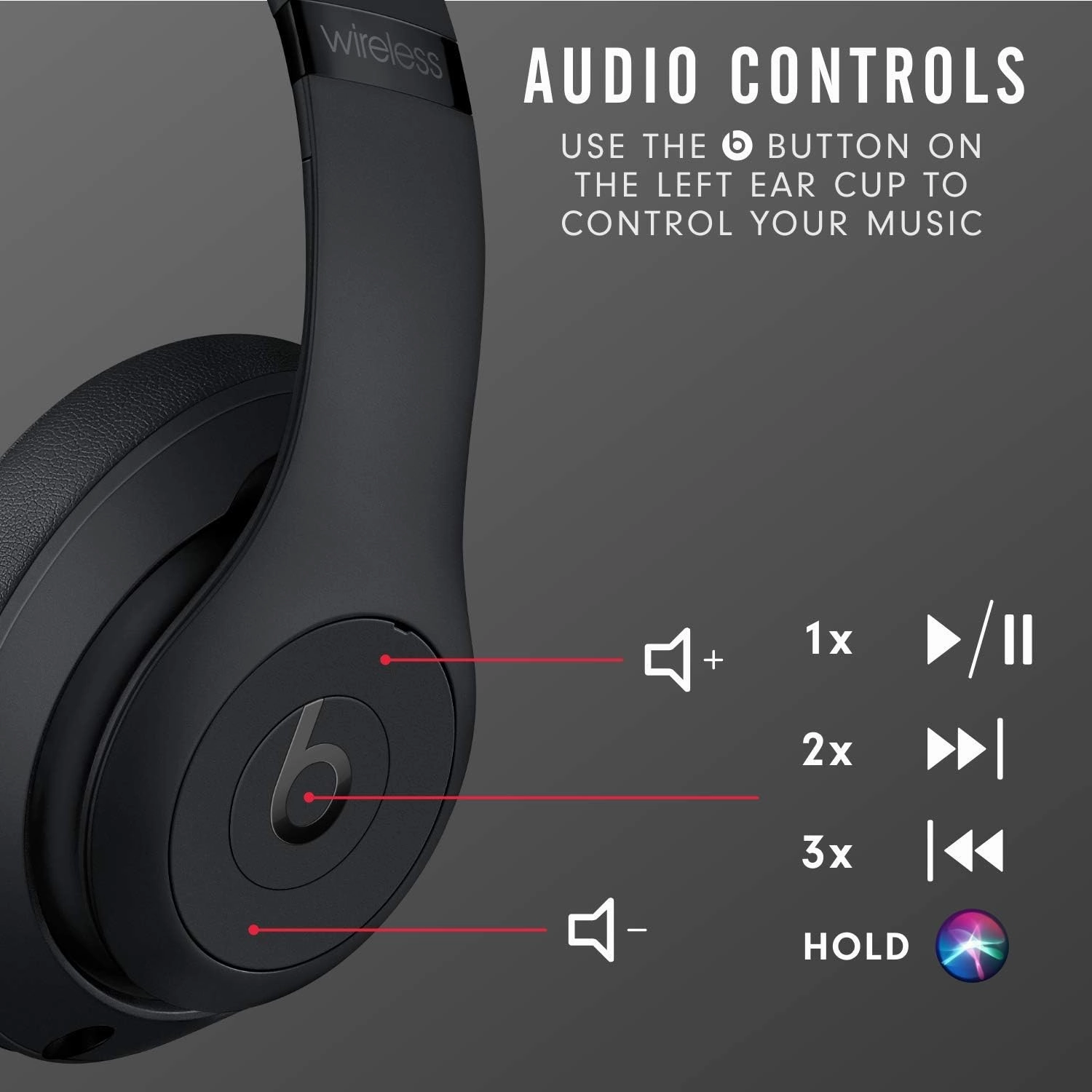BEATS Solo 3 Wireless Bluetooth Headphones - Black