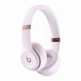 BEATS Solo 4 Wireless Bluetooth Headphones - Cloud Pink earbuds and headphones, true wireless earbuds, noise cancelling earbuds