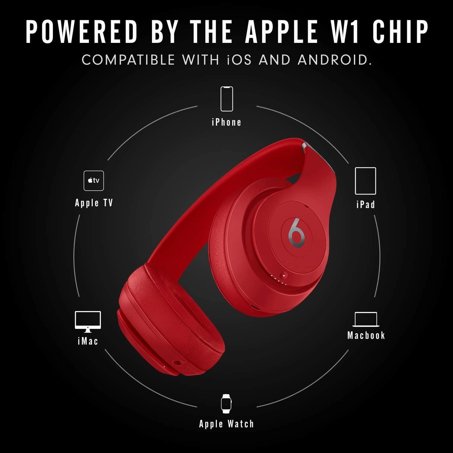 Beats Studio3 - Wireless Noise Cancelling Over Ear Headphones - Red