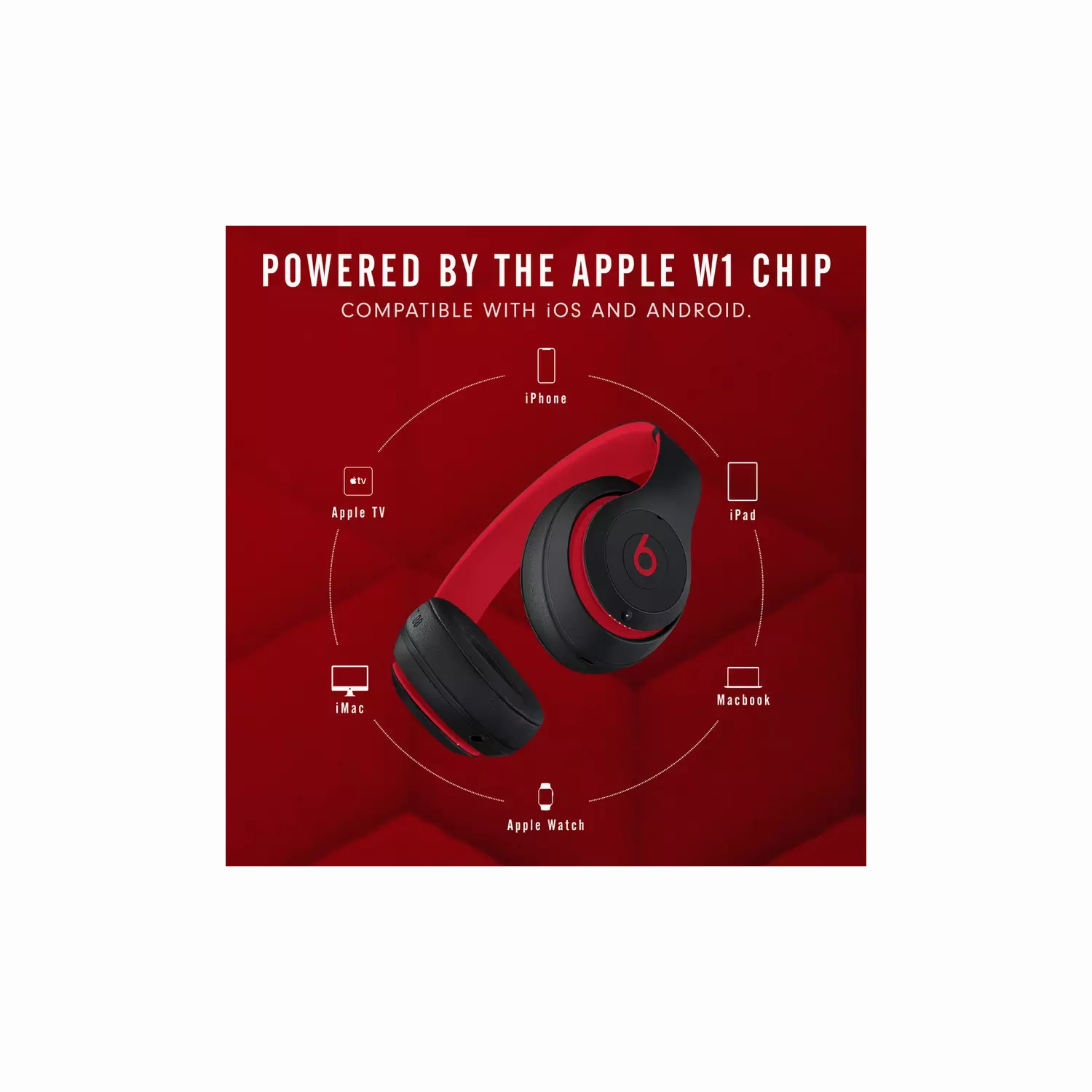 Beats Studio3 ANC Over-Ear Wireless Headphones [Black/Red]