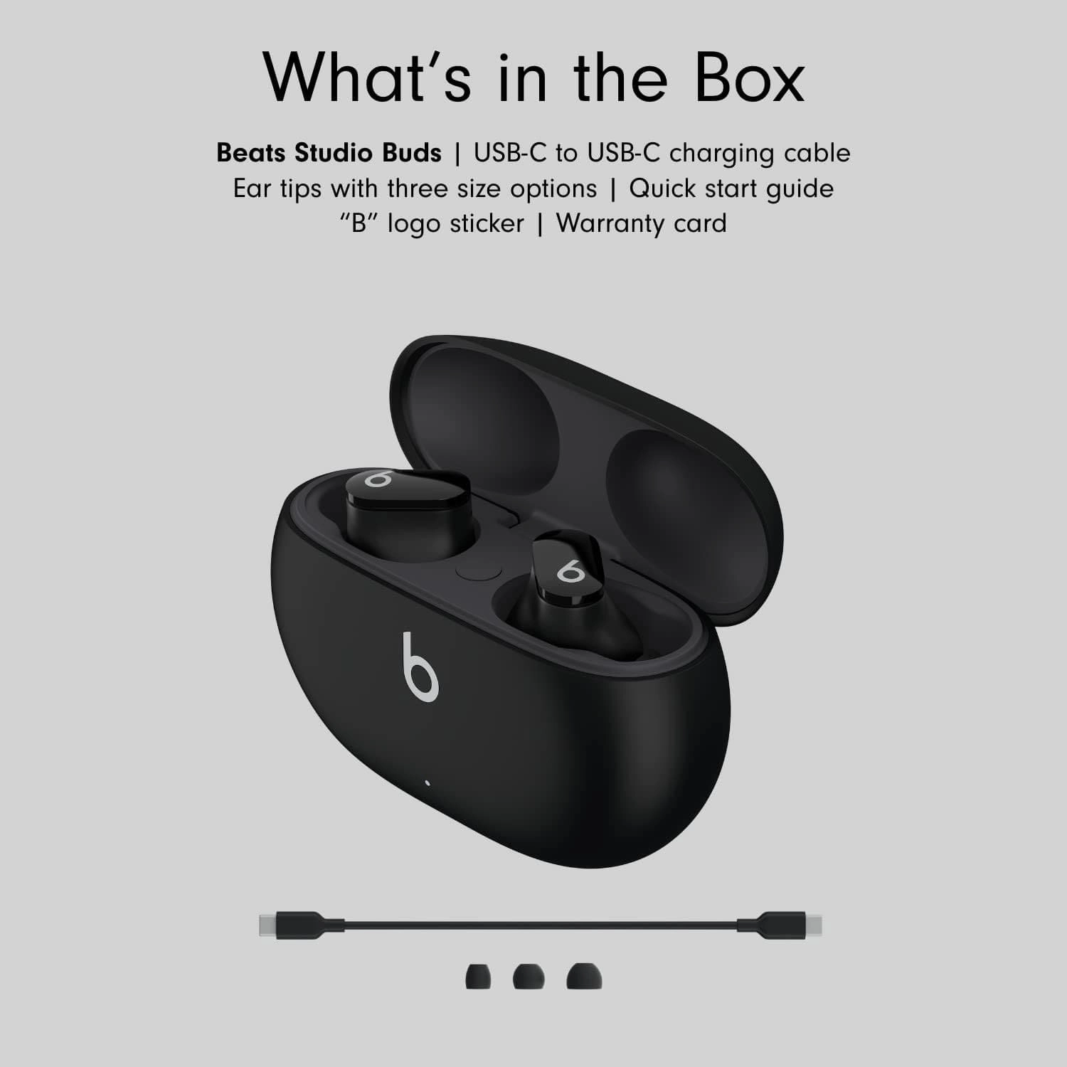 Beats Studio Buds - True Wireless Noise Cancelling Earbuds, Black