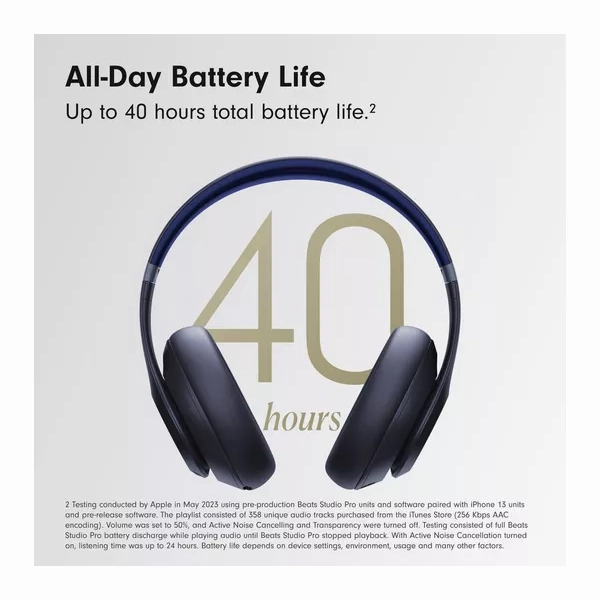 BEATS Studio Pro Wireless Bluetooth Noise-Cancelling Headphones - Navy