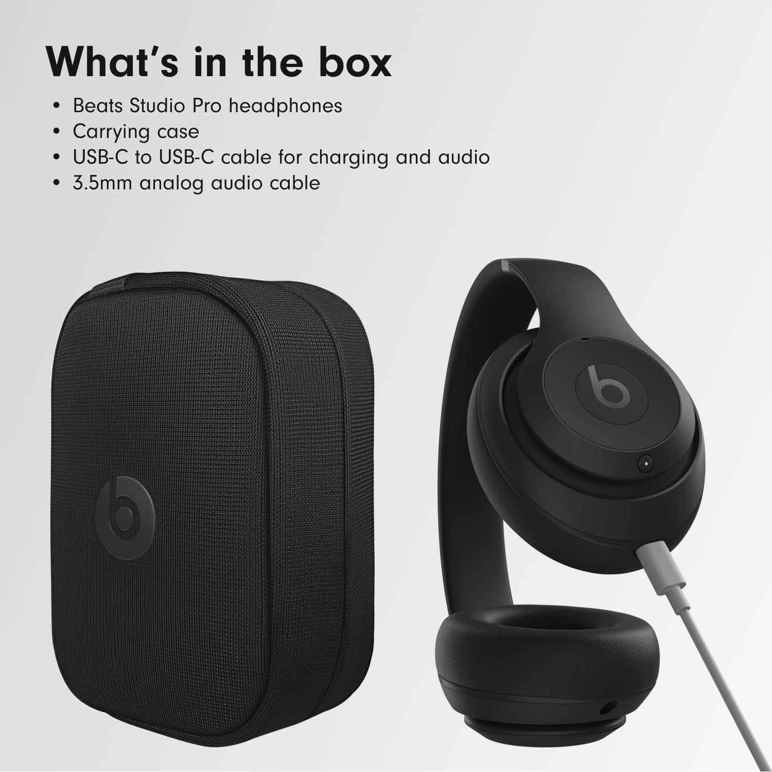 Beats Studio Pro  Wireless Bluetooth Noise Cancelling Headphones  Personalised Spatial Audio, USB-C Lossless Audio, Apple & Android Compatibility, Up to 40 Hours Battery Life  Black
