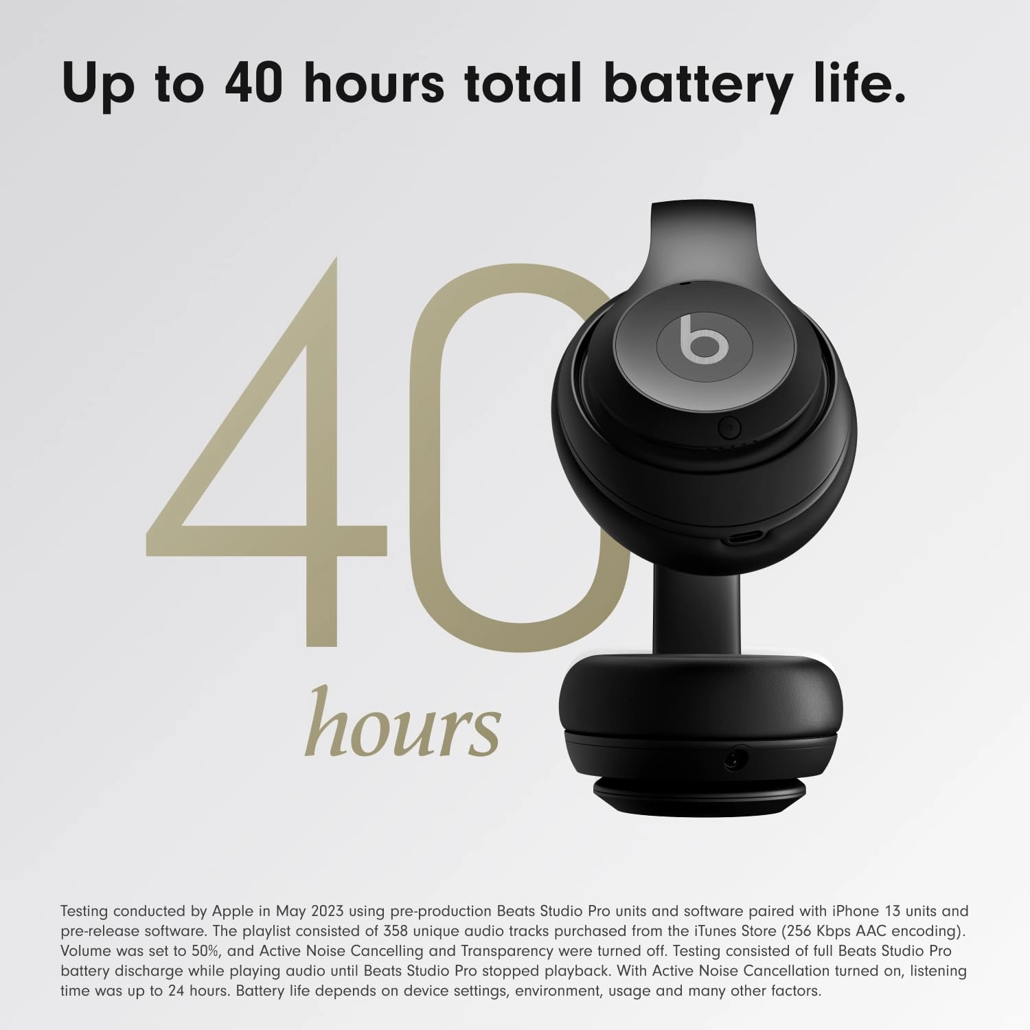 Beats Studio Pro  Wireless Bluetooth Noise Cancelling Headphones  Personalised Spatial Audio, USB-C Lossless Audio, Apple & Android Compatibility, Up to 40 Hours Battery Life  Black