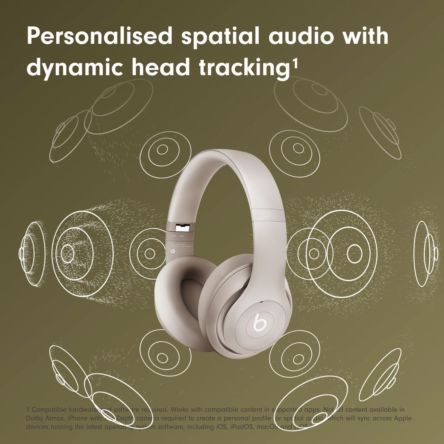 beats Studio Pro  Wireless Bluetooth Noise Cancelling Headphones  Personalised Spatial Audio, USB-C Lossless Audio, Apple & Android Compatibility, Up to 40 Hours Battery Life  Sandstone