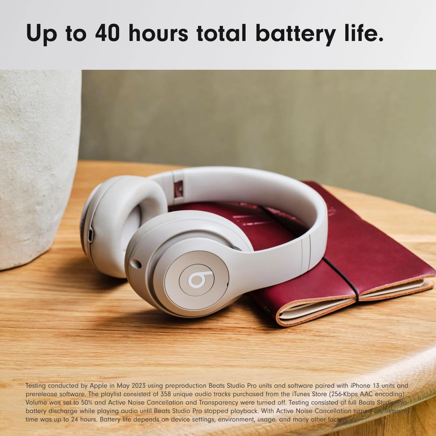 Beats Studio Pro  Wireless Bluetooth Noise Cancelling Headphones  Personalised Spatial Audio, USB-C Lossless Audio, Apple & Android Compatibility, Up to 40 Hours Battery Life  Sandstone