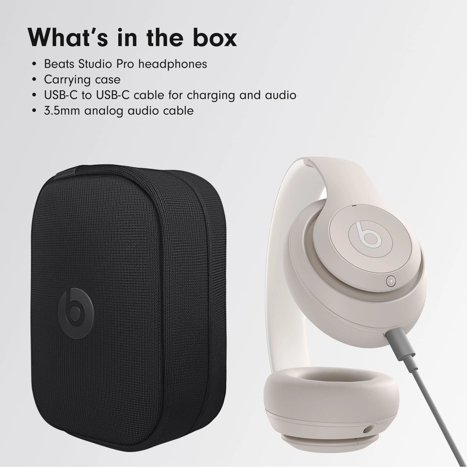 beats Studio Pro  Wireless Bluetooth Noise Cancelling Headphones  Personalised Spatial Audio, USB-C Lossless Audio, Apple & Android Compatibility, Up to 40 Hours Battery Life  Sandstone