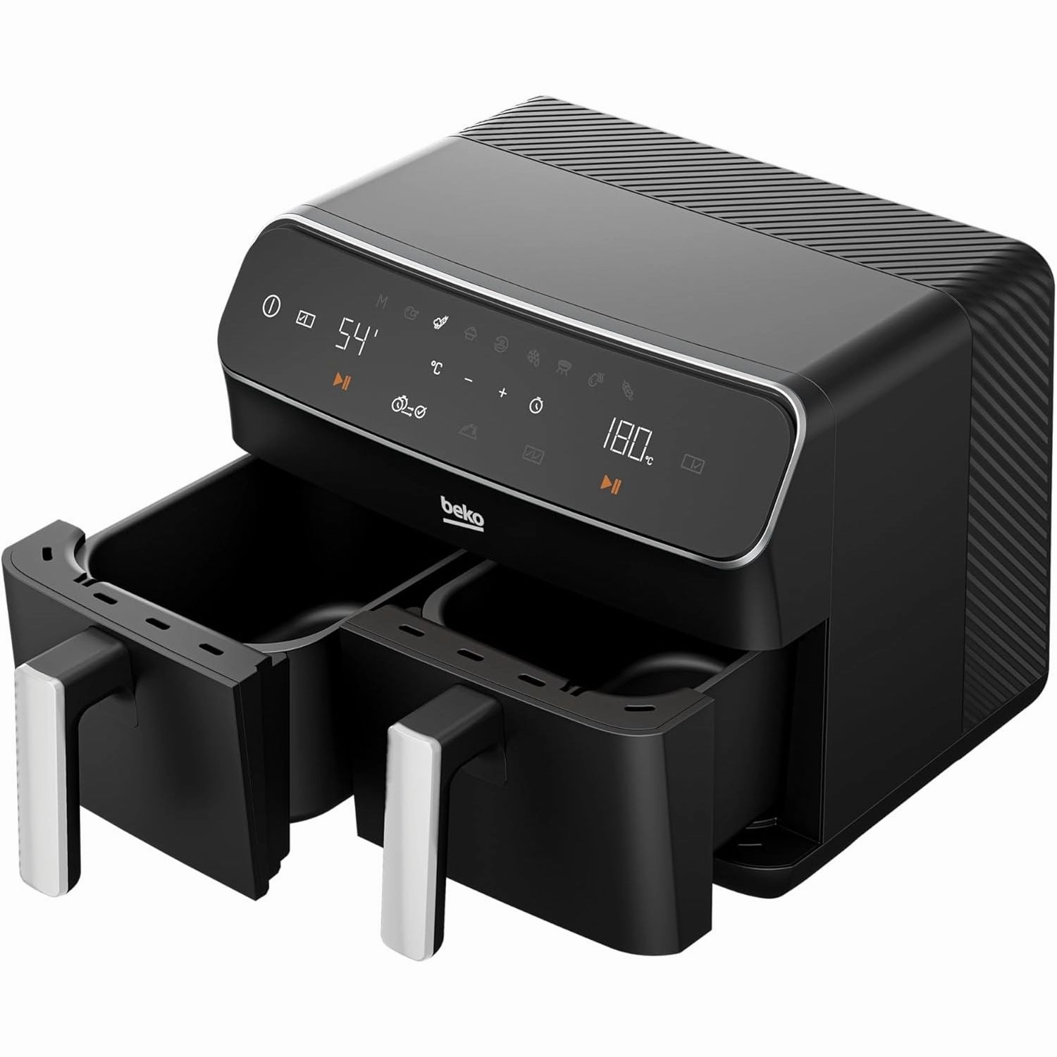 Beko Dual Zone Air Fryer ExpertFry FRL5388B  8.5L Capacity, Smart Finish, Match Cook, 9 Automatic Functions, Dehydrate, Black