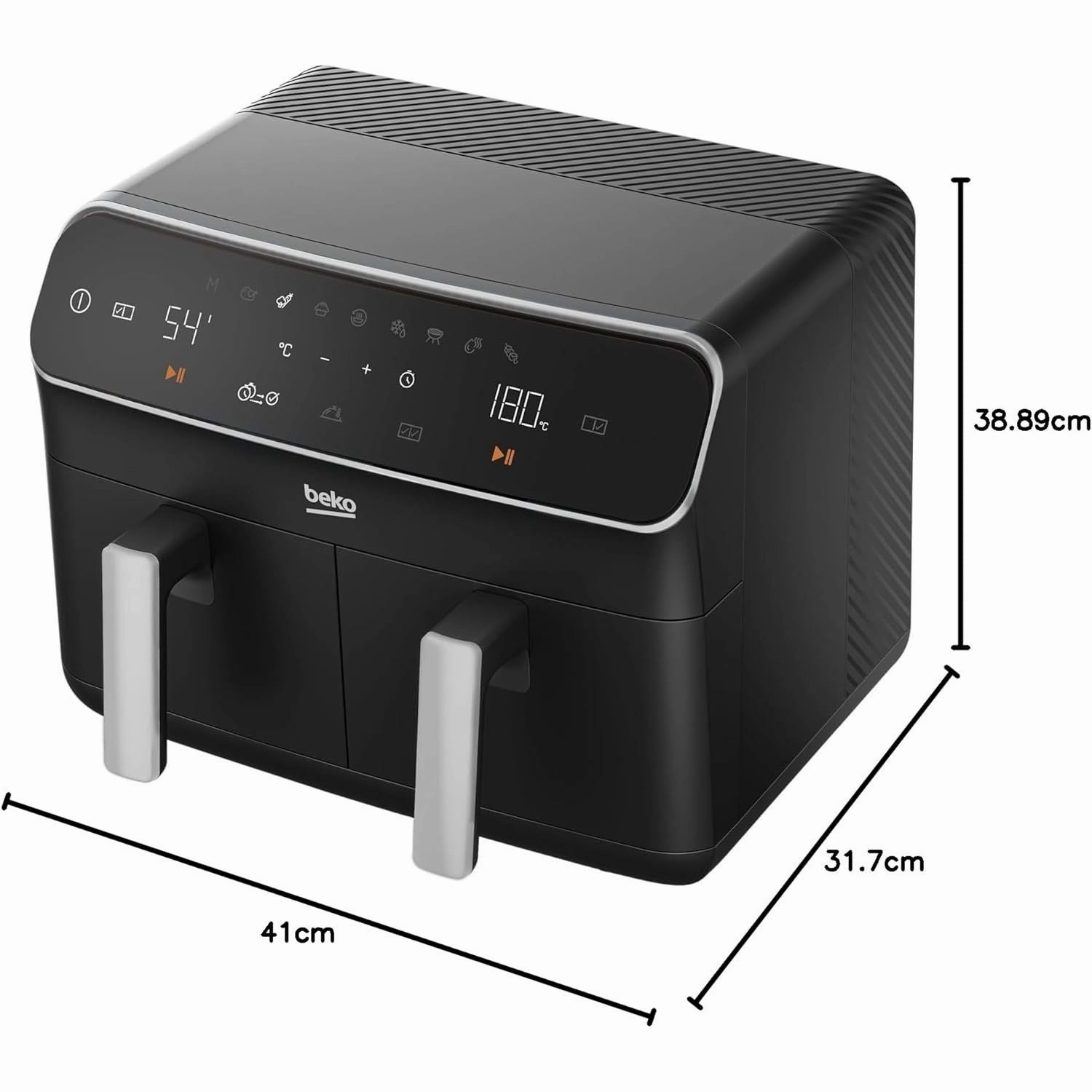 Beko Dual Zone Air Fryer ExpertFry FRL5388B  8.5L Capacity, Smart Finish, Match Cook, 9 Automatic Functions, Dehydrate, Black phone accessories, mobile phone cases, best charging cable