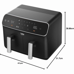Beko Dual Zone Air Fryer ExpertFry FRL5388B  8.5L Capacity, Smart Finish, Match Cook, 9 Automatic Functions, Dehydrate, Black phone accessories, mobile phone cases, best charging cable