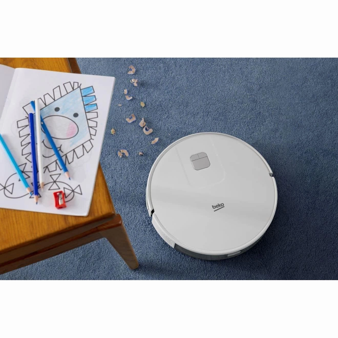 Beko VRR60314VW Robot Vacuum Cleaner - 2000Pa Suction, 150 Min Run Time, 4 Cleaning Modes, Mop & Water Tank, WiFi/Smartphone Compatible