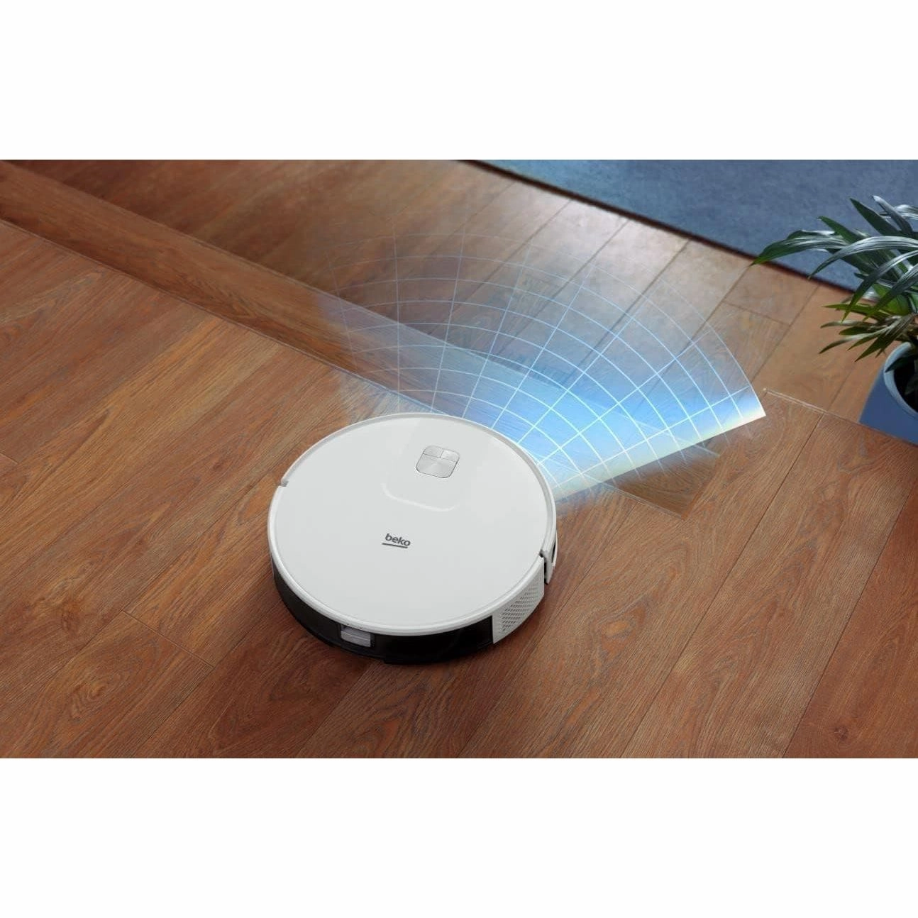 Beko VRR60314VW Robot Vacuum Cleaner - 2000Pa Suction, 150 Min Run Time, 4 Cleaning Modes, Mop & Water Tank, WiFi/Smartphone Compatible