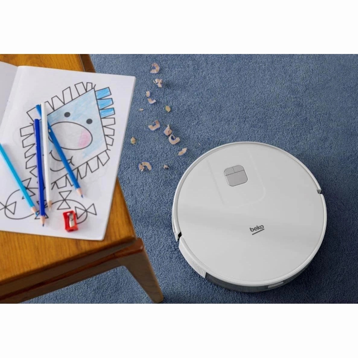Beko VRR60314VW Robot Vacuum Cleaner - 2000Pa Suction, 150 Min Run Time, 4 Cleaning Modes, Mop & Water Tank, WiFi/Smartphone Compatible