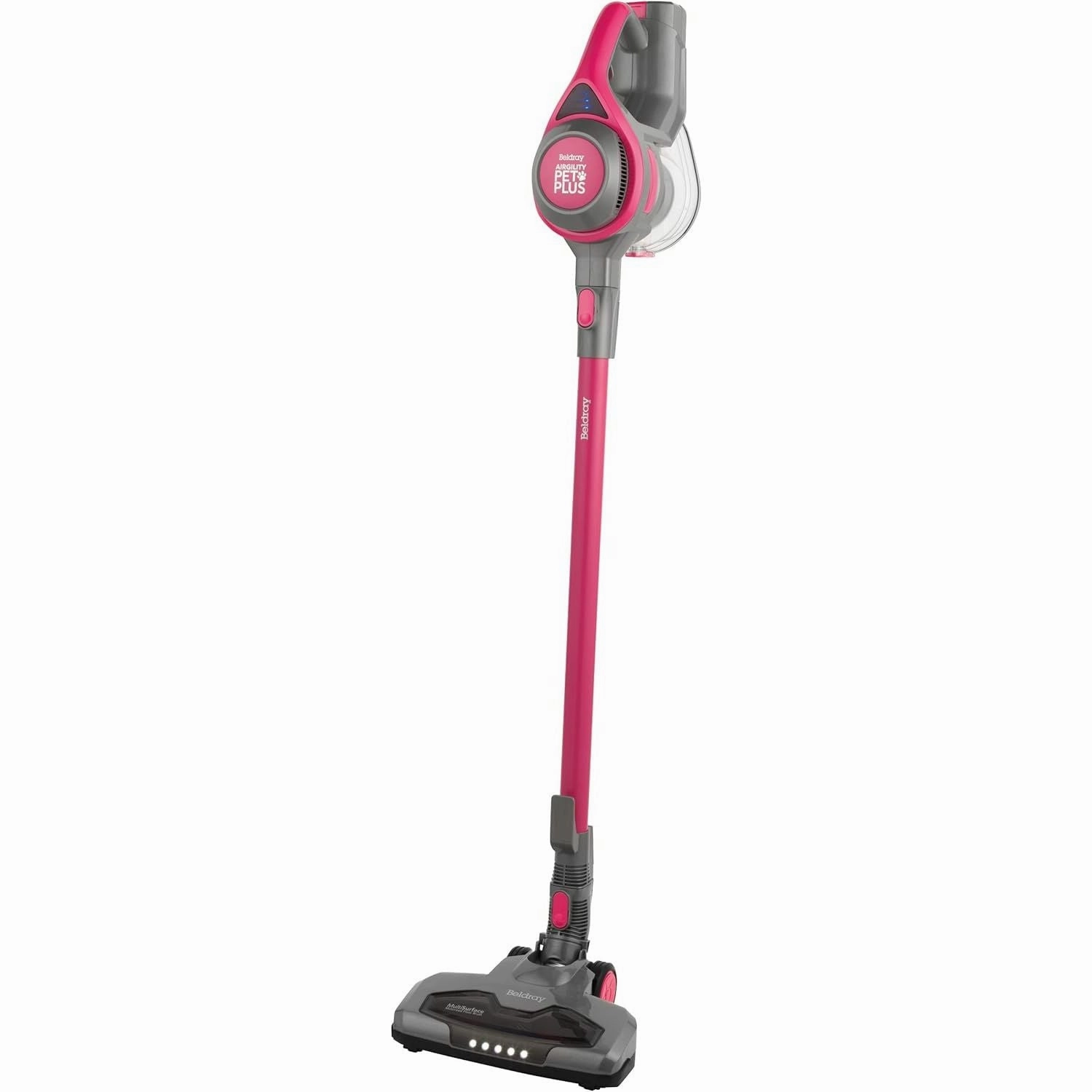 Beldray BEL01515MOB Airgility Cordless Vacuum Cleaner  Portable Handheld Vacuum with Crevice Tool, Rechargeable Stick Vac with Up to 40 Minutes Runtime, Pet Plus  for Pet Hair, 1.2L Dust Tank, Pink