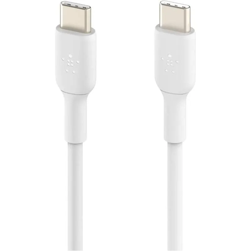 Belkin BoostCharge USB-C to USB-C fast charger cable, USB type C charger cable fast charging for iPhone 15, Samsung Galaxy S24, Google Pixel, iPad, MacBook, Nintendo Switch and more - 1m, 2pack, White
