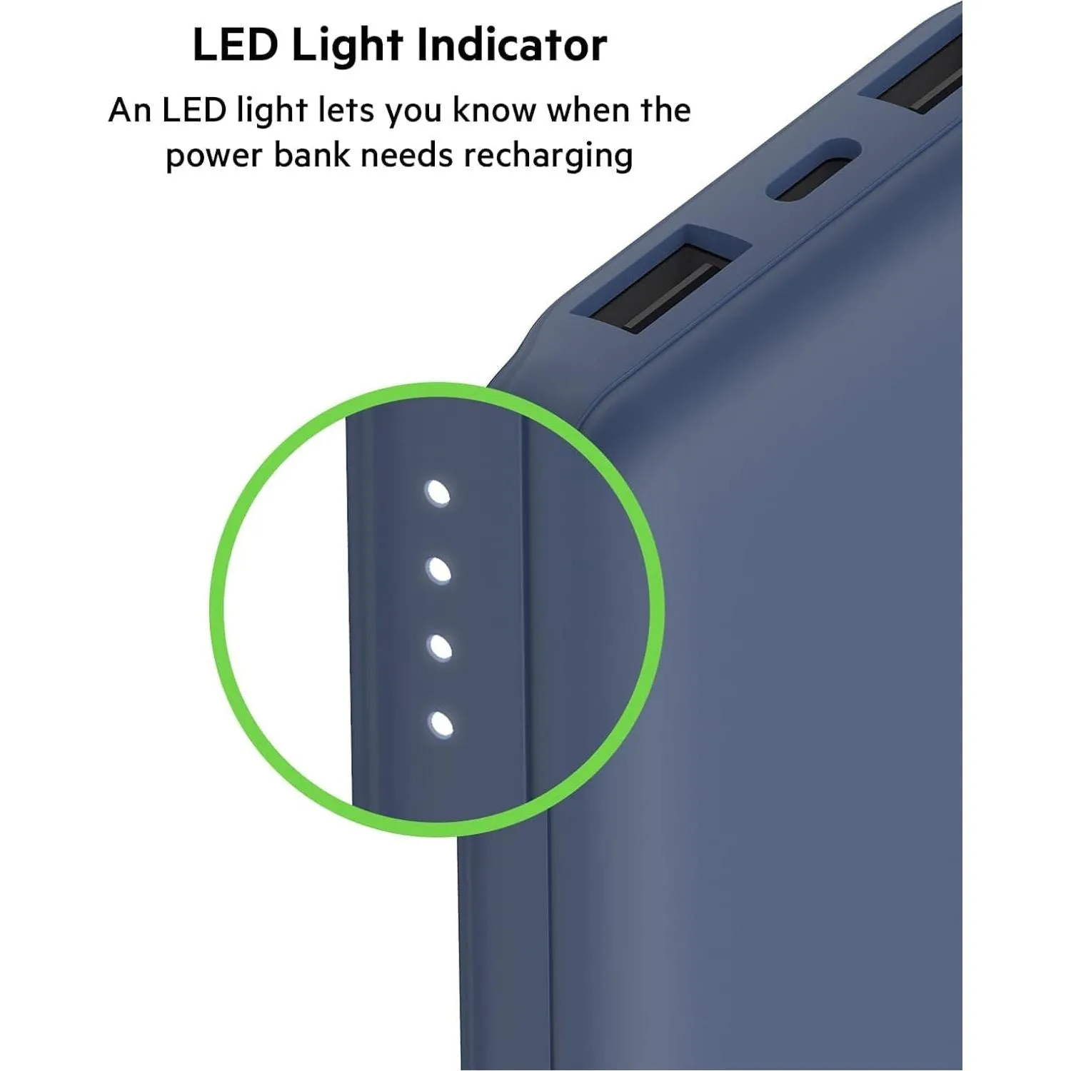 Belkin USB C Portable Power Bank (10000 mAh with 1 USB C Port and 2 USB A Ports for up to 15W Charging for iPhone, Android, AirPods, iPad, and More)  Blue