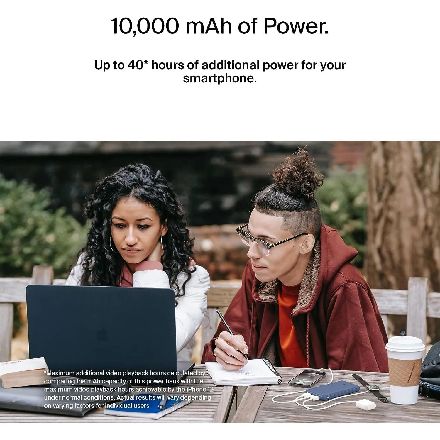 Belkin USB C Portable Power Bank (10000 mAh with 1 USB C Port and 2 USB A Ports for up to 15W Charging for iPhone, Android, AirPods, iPad, and More)  Blue
