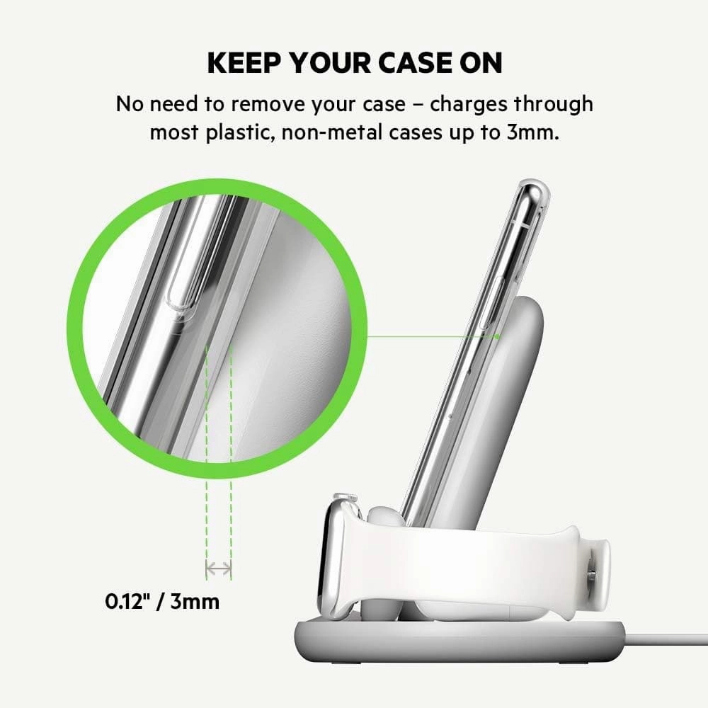 Belkin 3 in 1 Wireless Charger Stand Including Plug - White