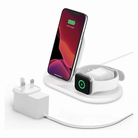 Belkin 3 in 1 Wireless Charger Stand Including Plug - White xbox controllers, xbox headset wireless, xbox series games
