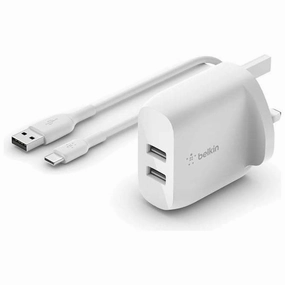 Belkin Boost Charge Dual USB-A Wall Charger 24 W   USB-A to USB-C Cable nintendo switch accessories, buy nintendo switch, best switch games
