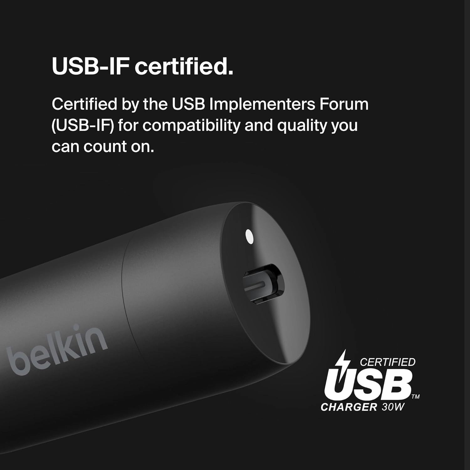 Belkin BoostCharge 30W USB-C Fast Car Charger  Compact Design with USB-C to USB-C Cable  Universal for iPhone 16/15, Galaxy S23, Note & More  Black
