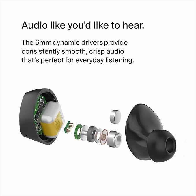 Belkin SoundForm Bolt True Wireless Earbuds  28H Battery, IPX4, Bluetooth Mic - Black