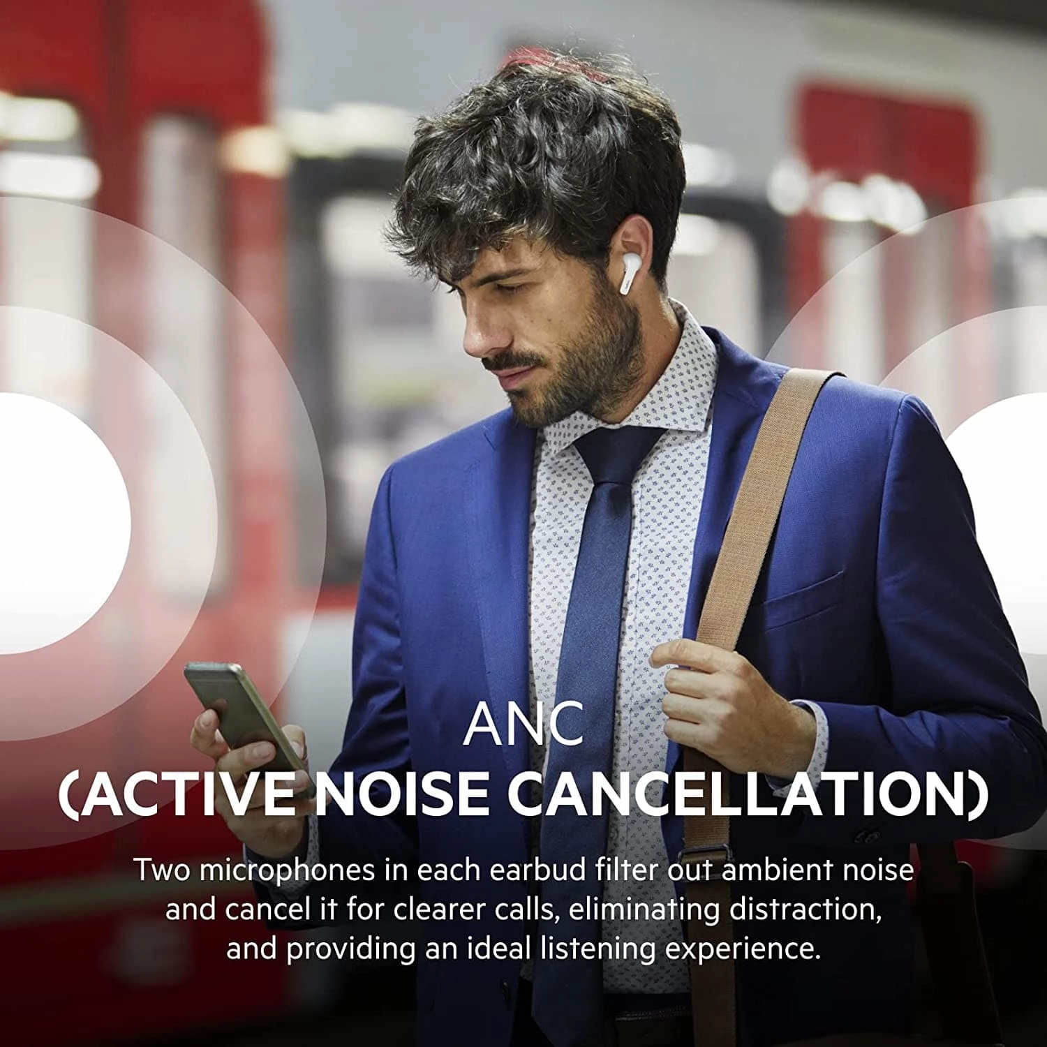 Belkin SOUNDFORM Flow True Wireless Earbuds with Active Noise Cancellation, Bluetooth Earphones with Wireless Charging, IPX5 Sweat and Water Resistant, 31H Play Time, for iPhone, Galaxy, Pixel - White