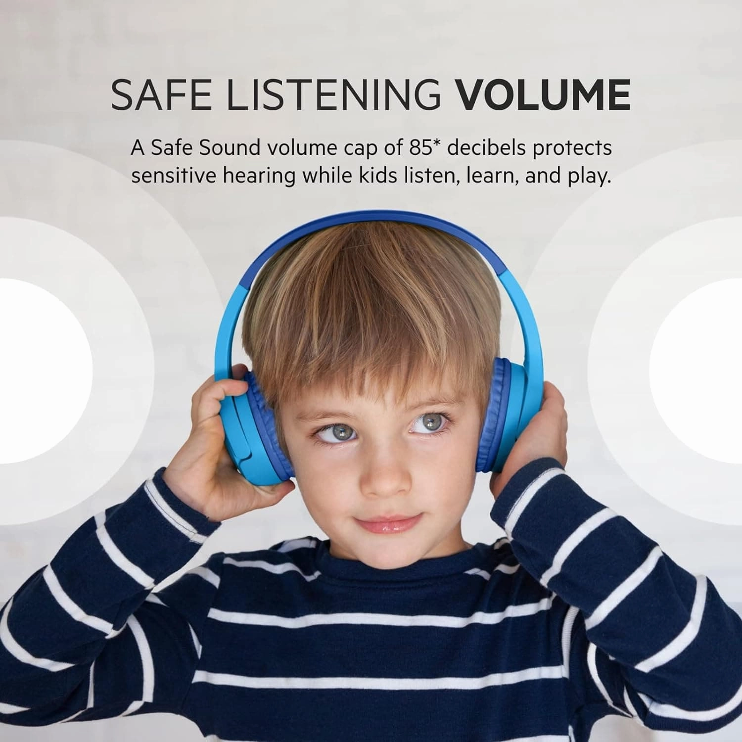 Belkin SoundForm Mini Kids Wireless Headphones with Built in Microphone, On Ear Headsets Girls and Boys For Online Learning, School, Travel Compatible with iPhones, iPads, Galaxy and more - Blue