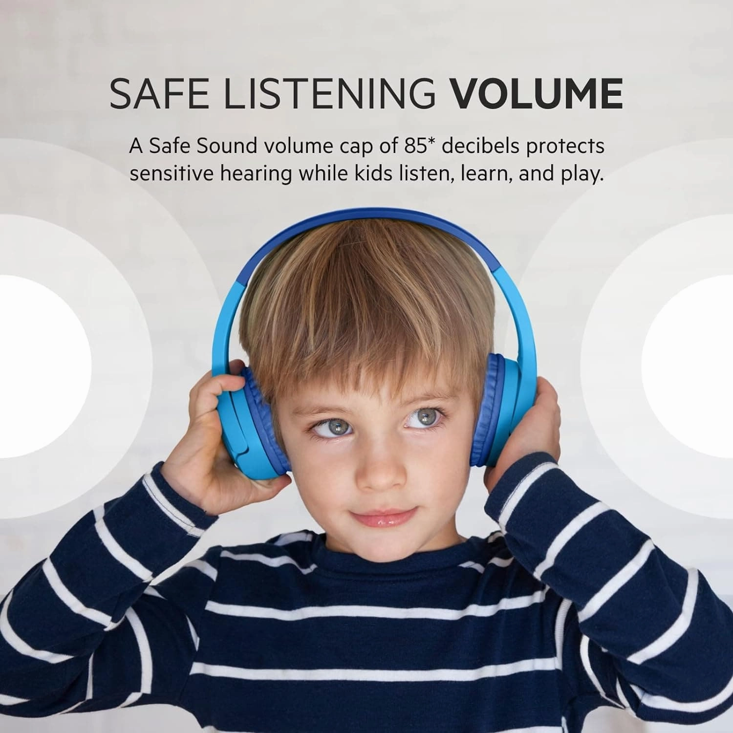 Belkin SoundForm Mini Kids Wireless Headphones with Built in Microphone, On Ear Headsets Girls and Boys For Online Learning, School, Travel Compatible with iPhones, iPads, Galaxy and more - Blue