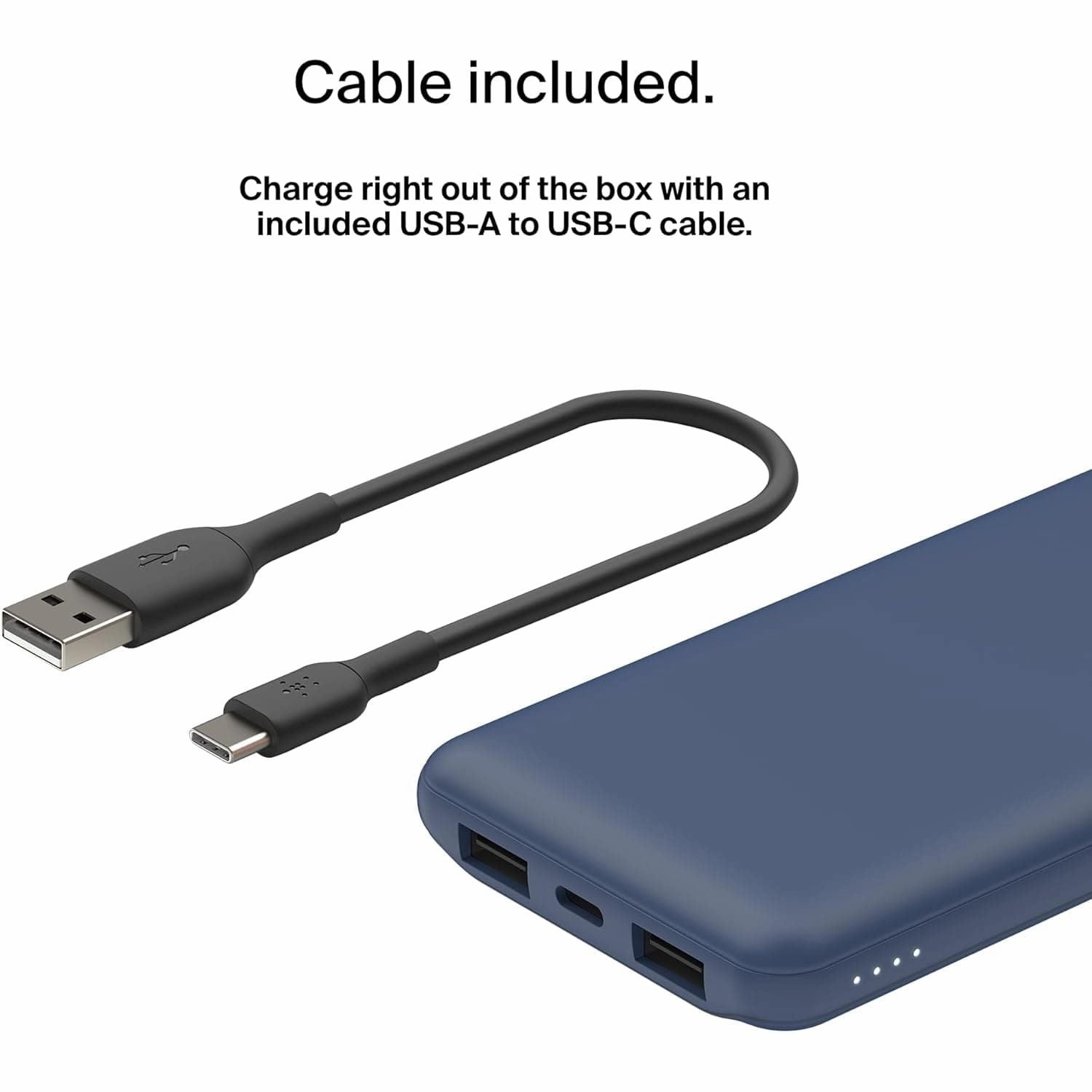 Belkin USB C Portable Power Bank (10000 mAh with 1 USB C Port and 2 USB A Ports for up to 15W Charging for iPhone, Android, AirPods, iPad, and More)  Blue
