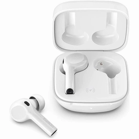 Belkin Wireless Bluetooth Earphones, SOUNDFORM Freedom True Wireless Earbuds with Wireless Charging Case IPX5 Certified Sweat and Water Resistant with Deep Bass for iPhones and Androids - White bluetooth headphones, cheap wireless headphones, headphones wi