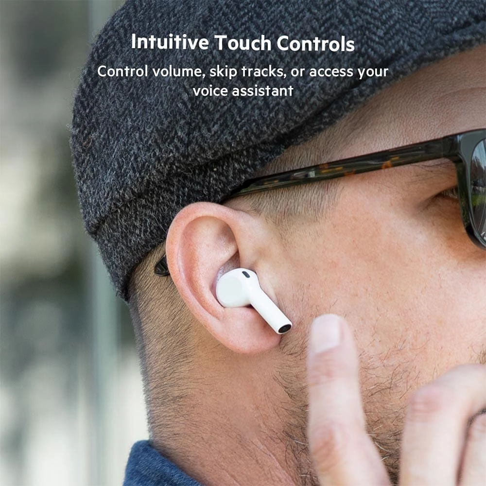 Belkin Wireless Bluetooth Earphones, SOUNDFORM Freedom True Wireless Earbuds with Wireless Charging Case IPX5 Certified Sweat and Water Resistant with Deep Bass for iPhones and Androids - White