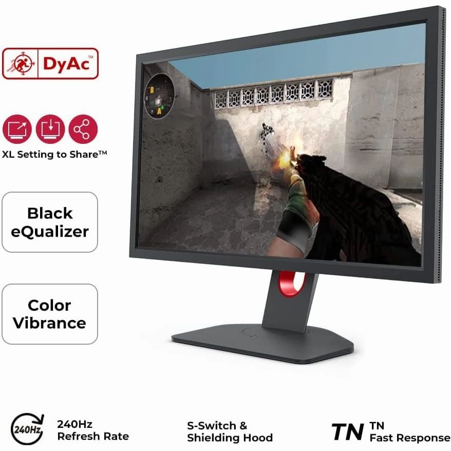 BenQ ZOWIE XL2546K 24.5 inch 240Hz Gaming Monitor | 1080P | DyAc  | Smaller Base | Flexible height & tilt adjustment | XL Setting to Share | Customizable Quick Menu | S-Switch | Shield